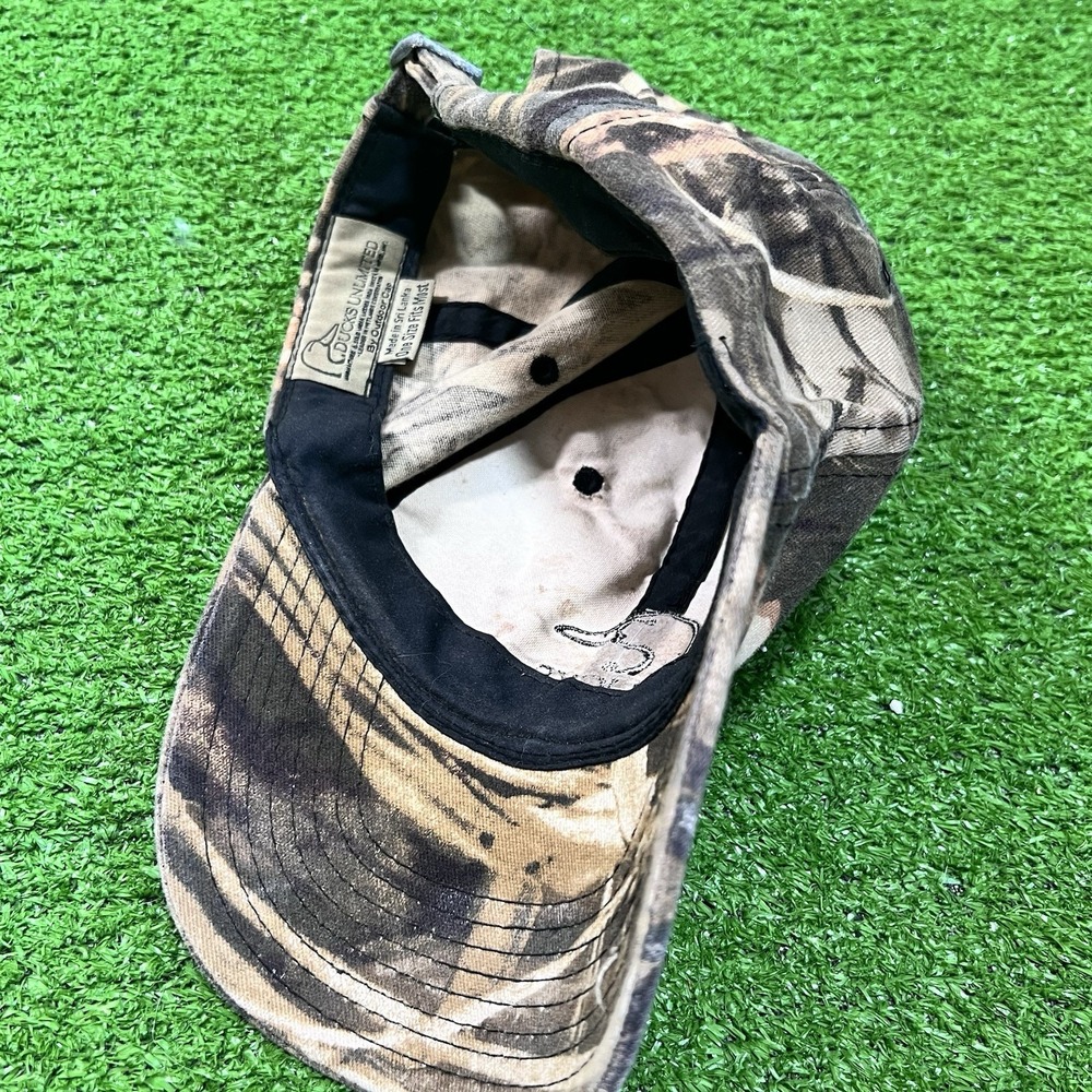 Ducks Unlimited Hat Camo Mossy Oak Cap Wetland Adjustable EUC Outdoor Caps - Picture 7 of 7